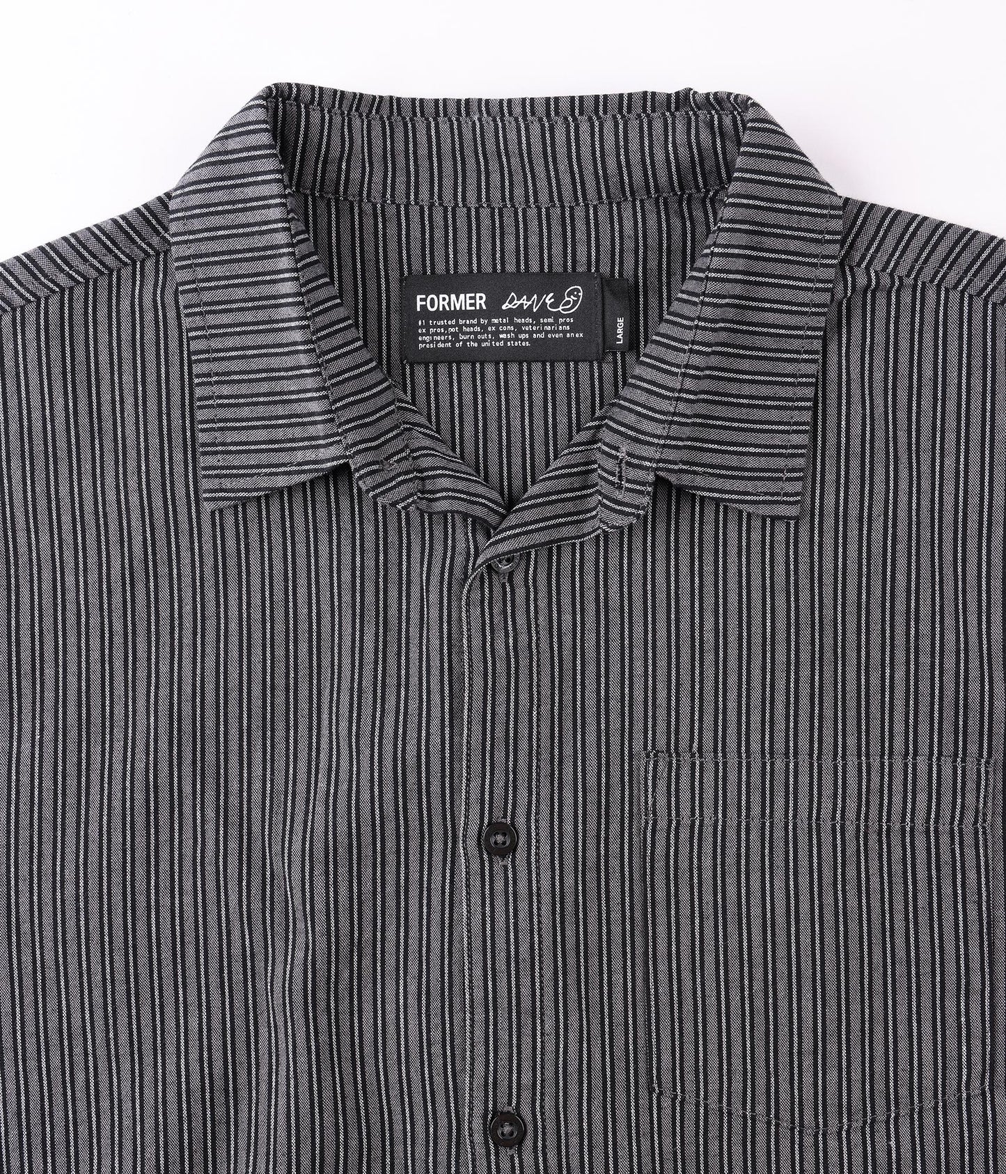 REYNOLDS STRIPE SS SHIRT // WORN BLACK