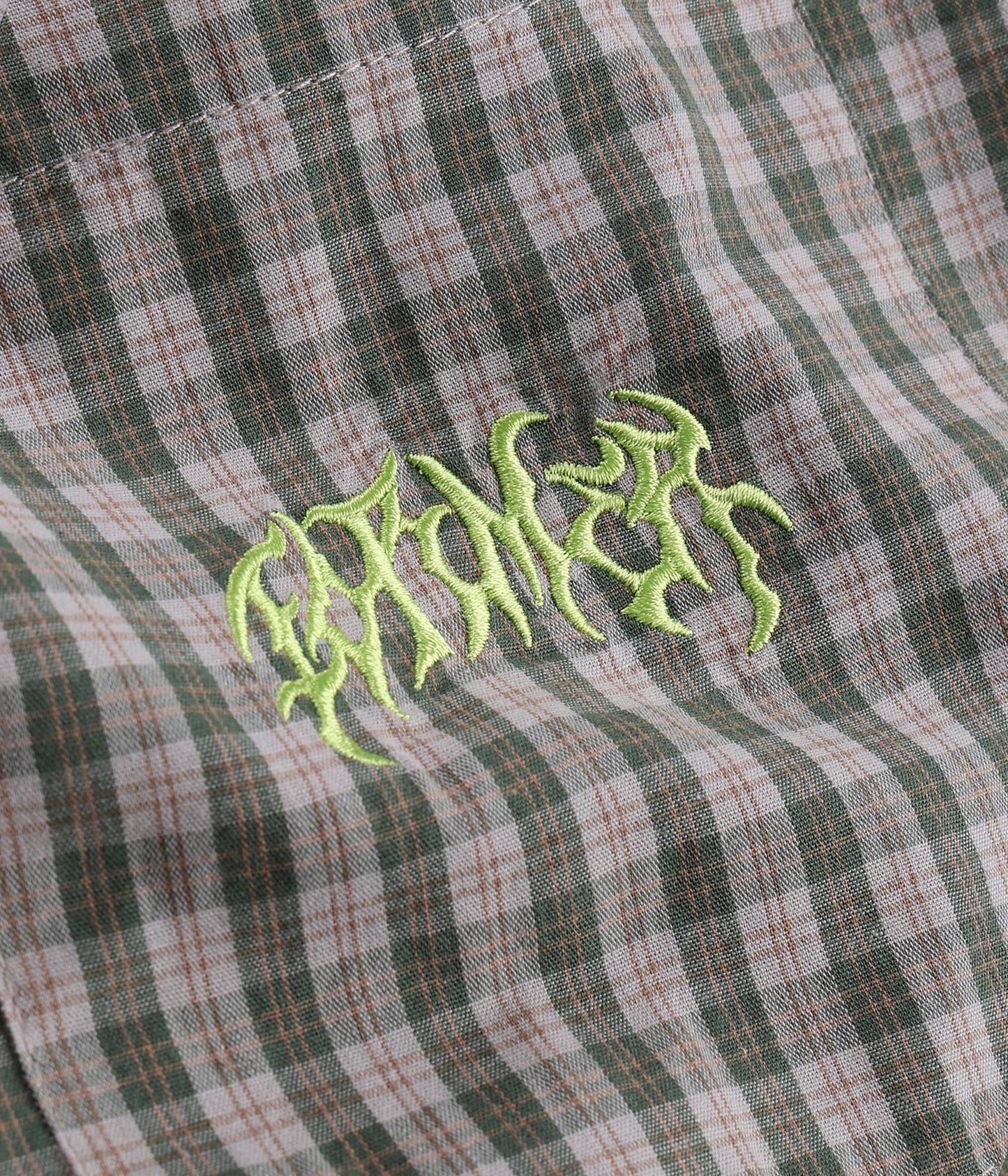 VIVIAN CHECK SS SHIRT // PINE