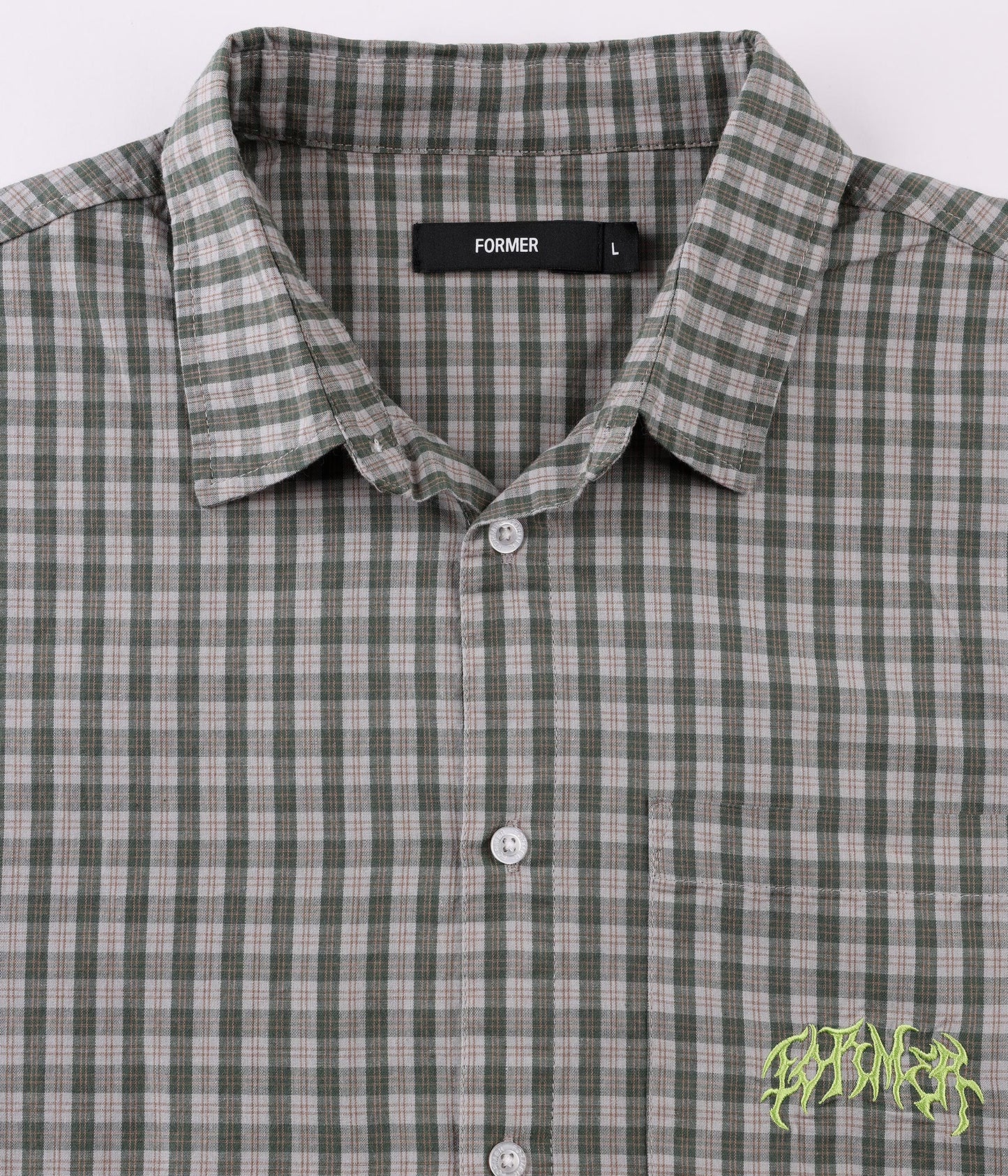 VIVIAN CHECK SS SHIRT // PINE