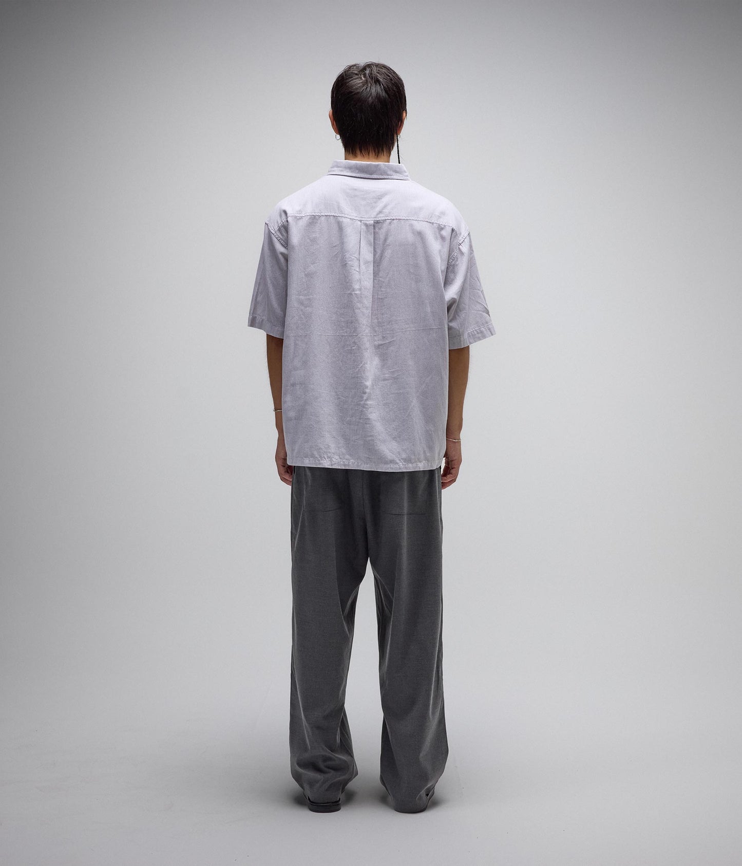 VIVIAN BOXY STRIPE SS SHIRT // GREY