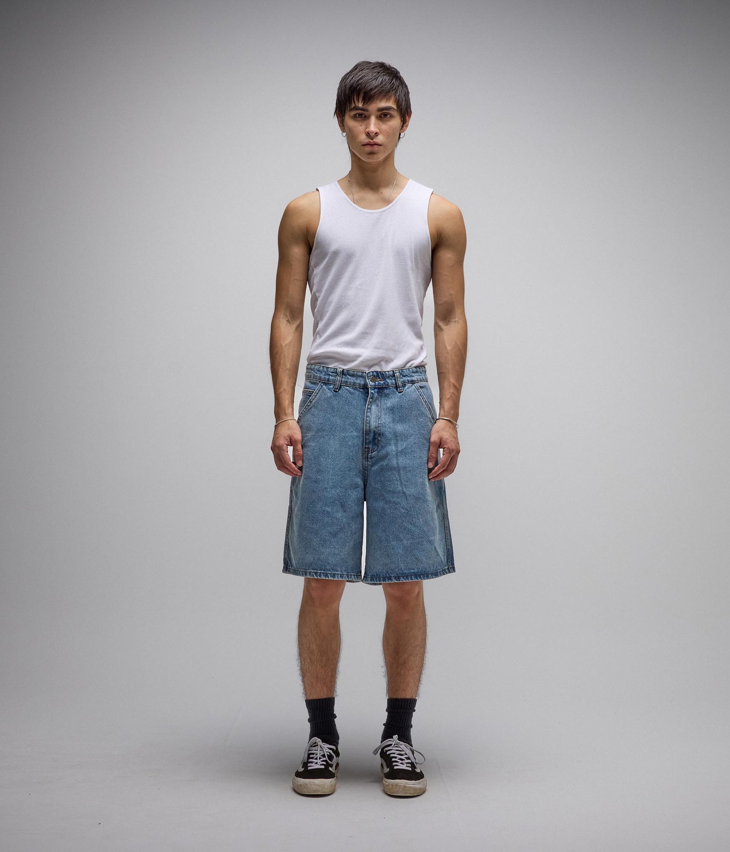 REYNOLDS 21" DENIM WALKSHORT // MID BLUE