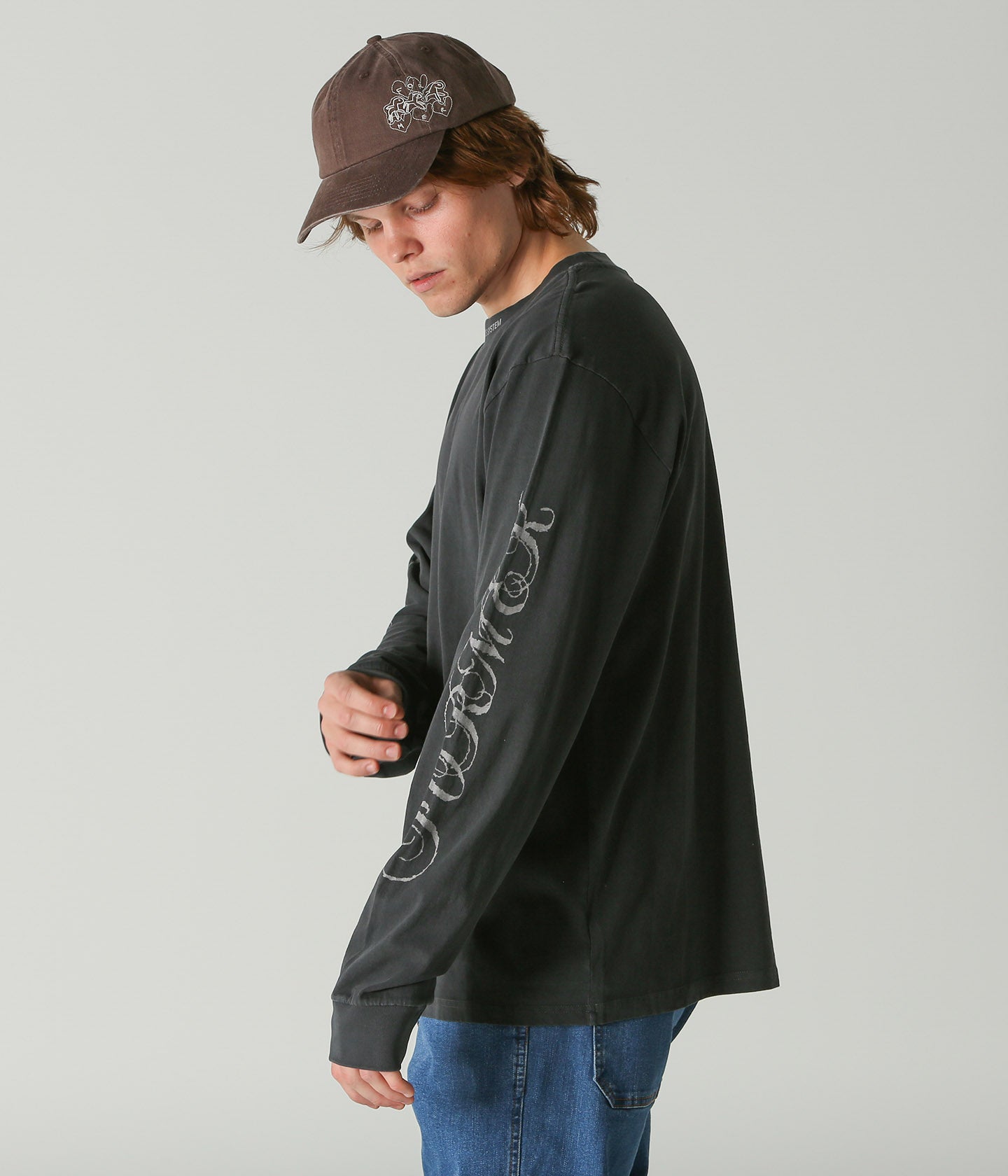 WIRE LS T-SHIRT // WASHED BLACK