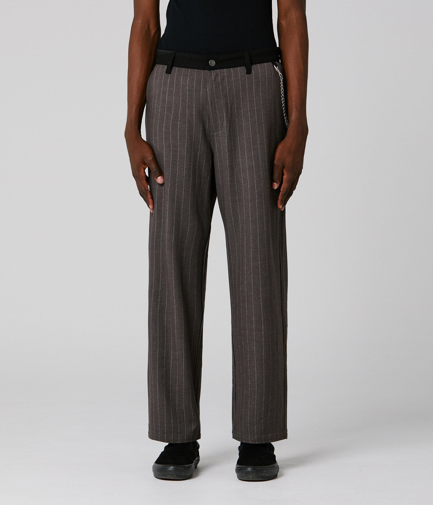 HARMONY PINSTRIPE PANT // BROWN