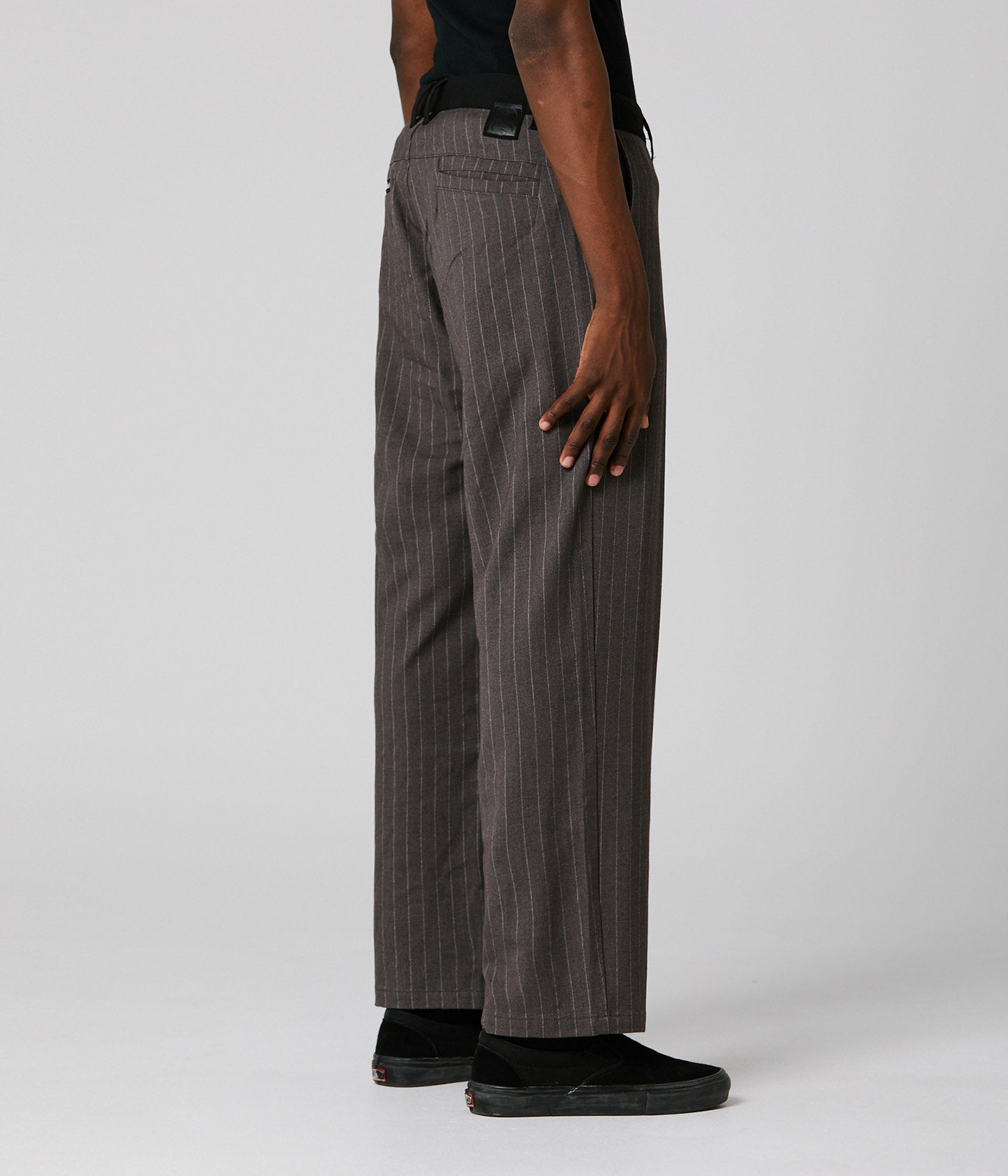 HARMONY PINSTRIPE PANT // BROWN