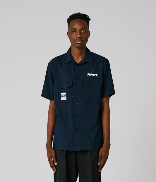 SCRATCHED SS WORK SHIRT // CADET