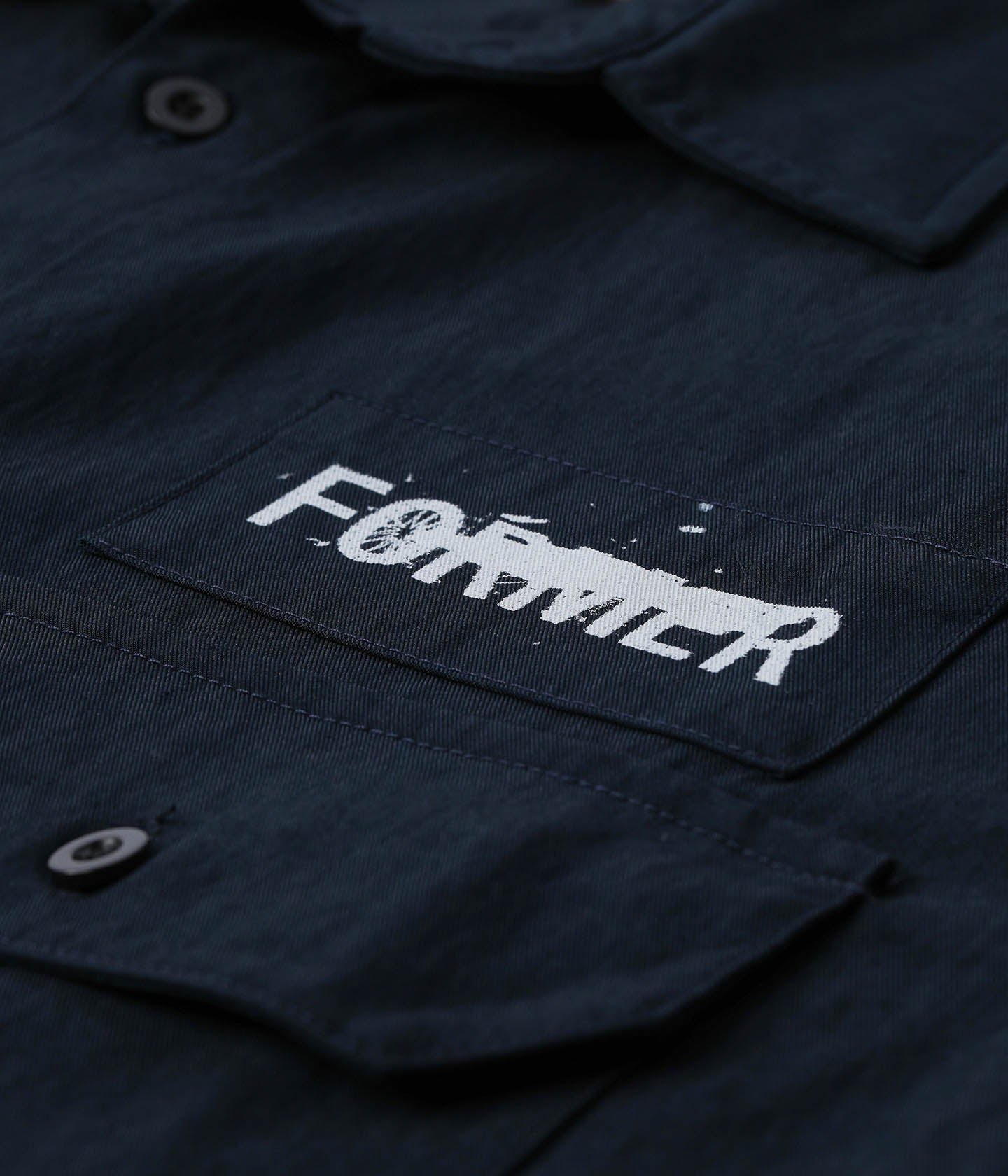 SCRATCHED SS WORK SHIRT // CADET