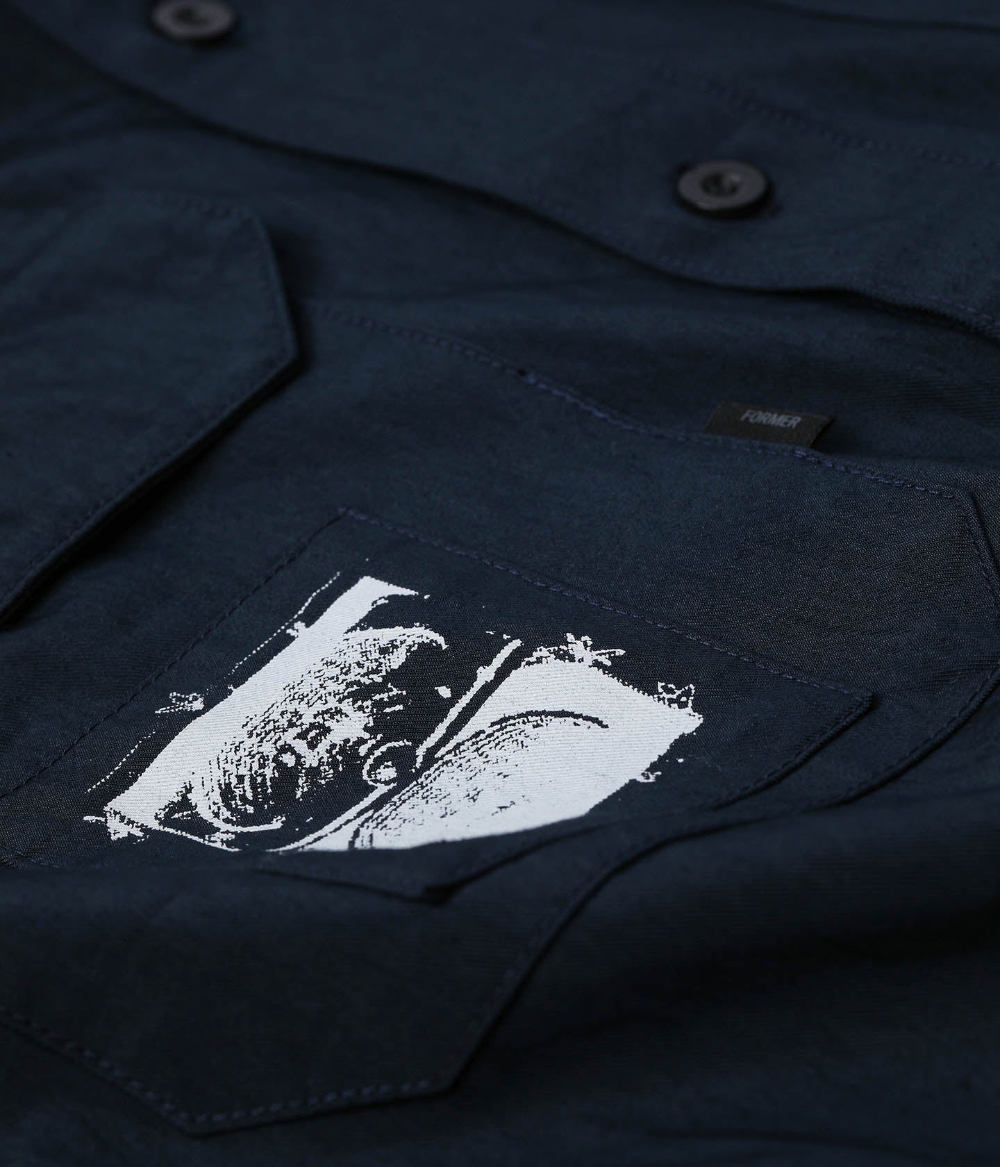 SCRATCHED SS WORK SHIRT // CADET