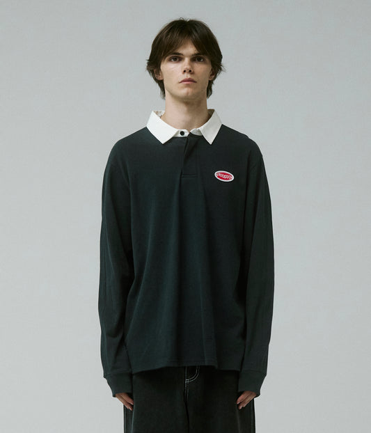 REYNOLDS FLATLINE RUGBY POLO // BLACK