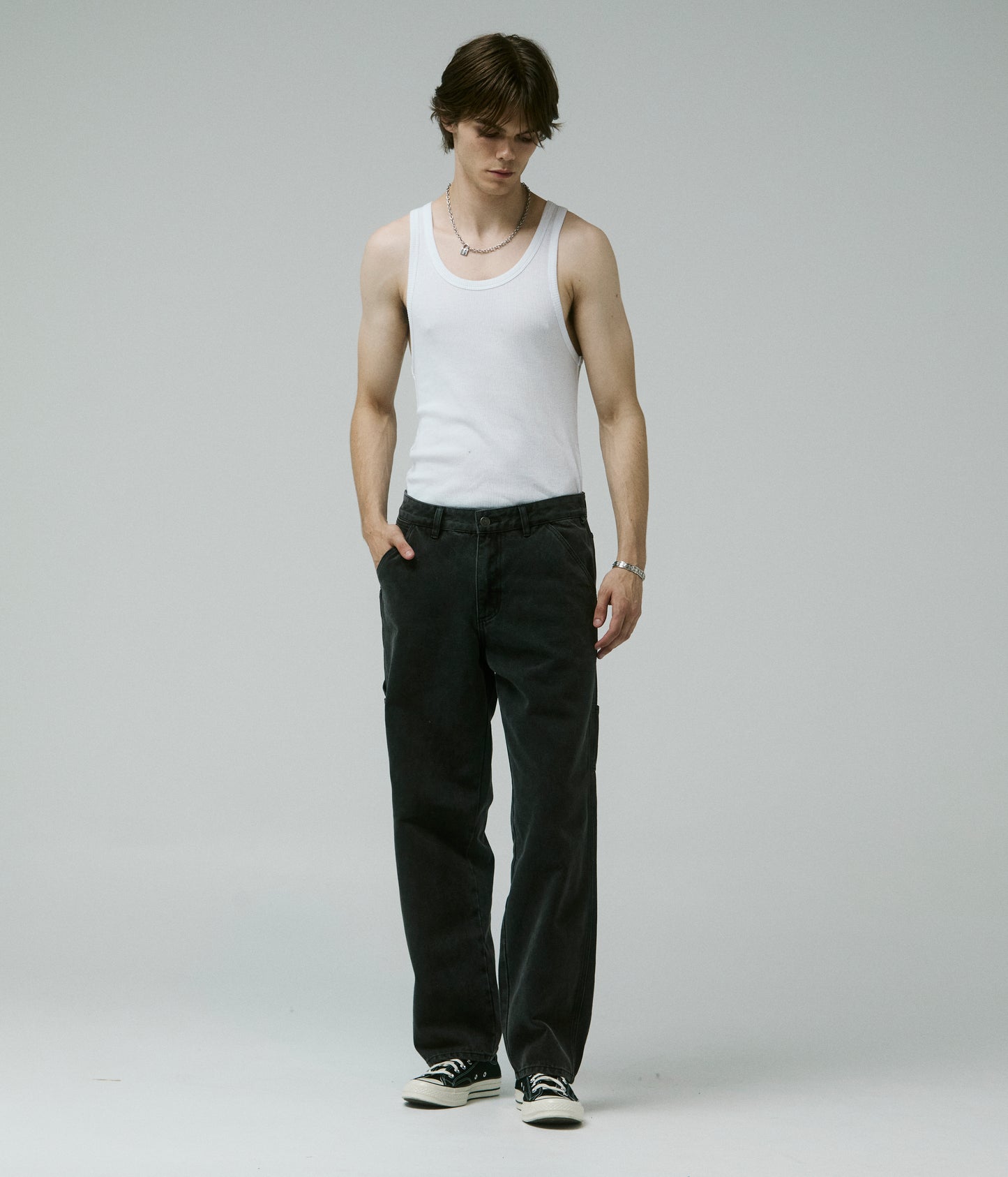 VT DISTEND DENIM CARPENTER PANT //  WASHED BLACK