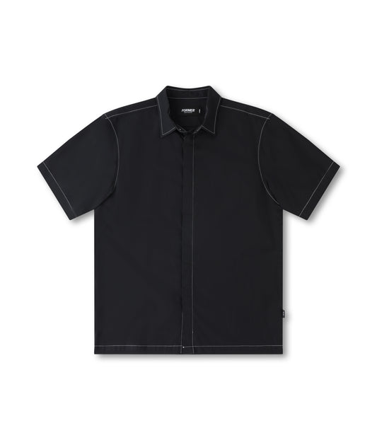 MARILYN CONTRAST SS SHIRT // BLACK