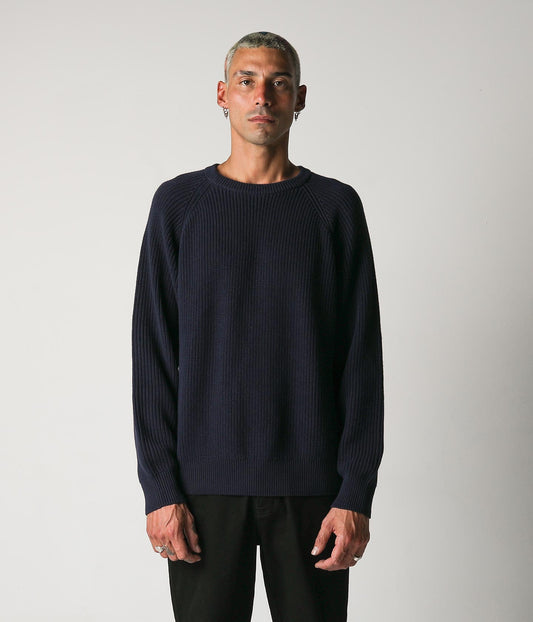 CIRCULATE KNIT CREW // NAVY