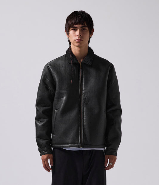 SHERPA LEATHER JACKET // BLACK