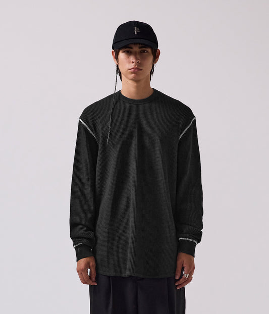 AG WAFFLE LS // BLACK WHITE