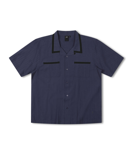 PINSTRIPE MARILYN SS SHIRT  // NAVY