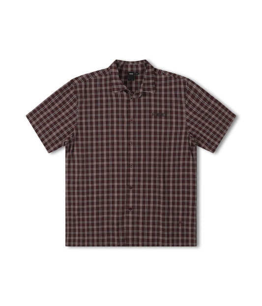 VIVAN CHECK SS SHIRT // BROWN