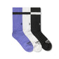 FRANCHISE 3-PACK SOCK // BLACK WHITE VIOLET