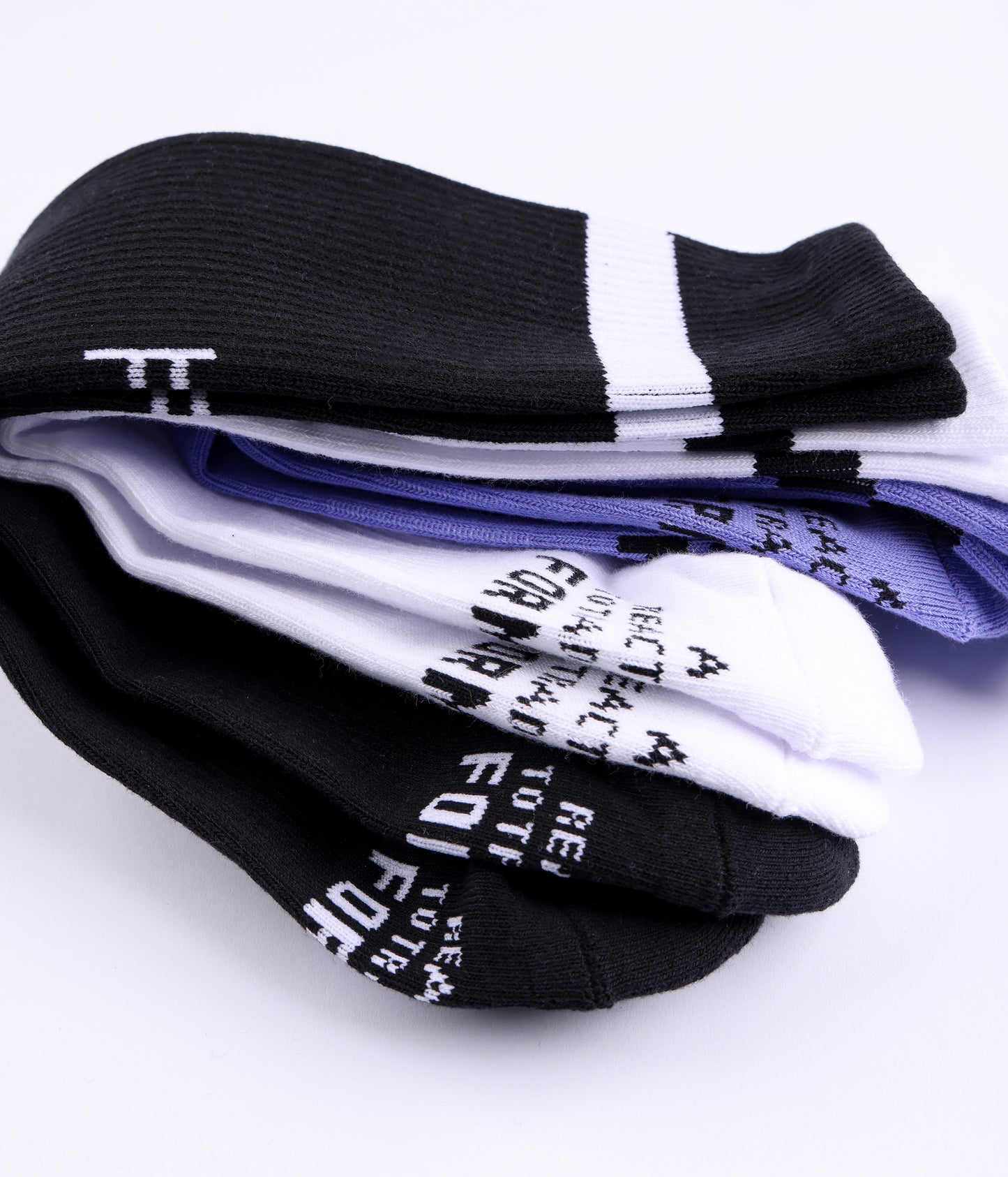 FRANCHISE 3-PACK SOCK // BLACK WHITE VIOLET