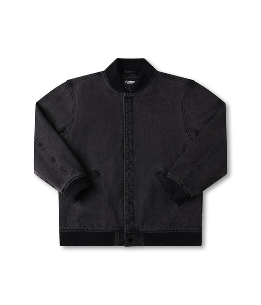 AG VARSITY JACKET // BLACK DENIM