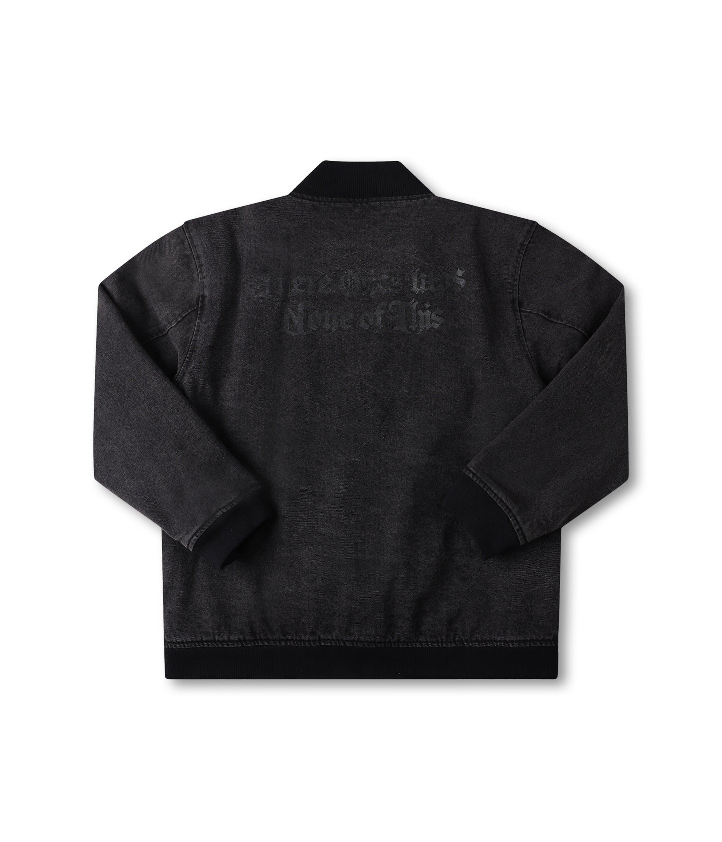 AG VARSITY JACKET // BLACK DENIM