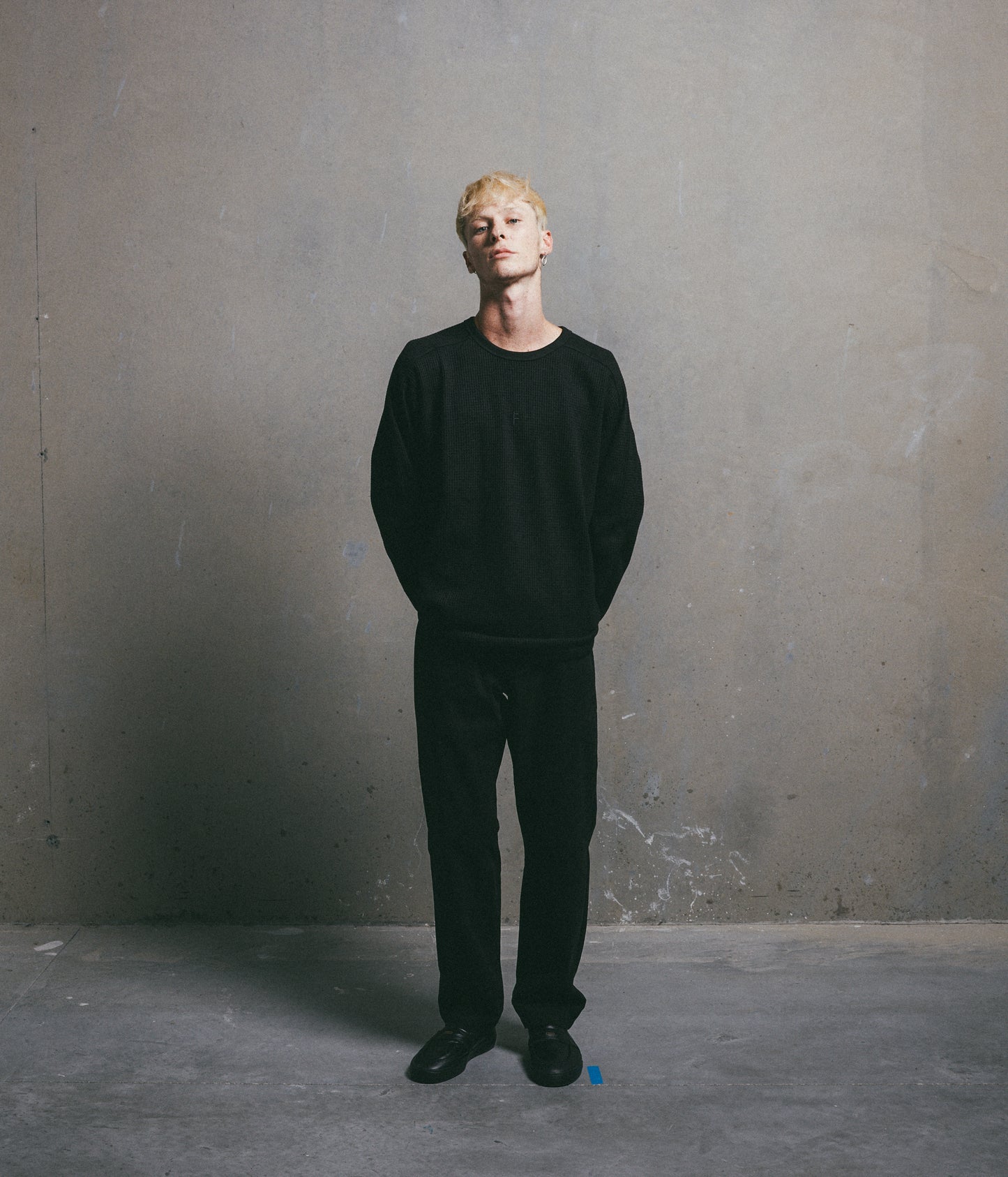 FRANCHISE WAFFLE LS T-SHIRT // BLACK