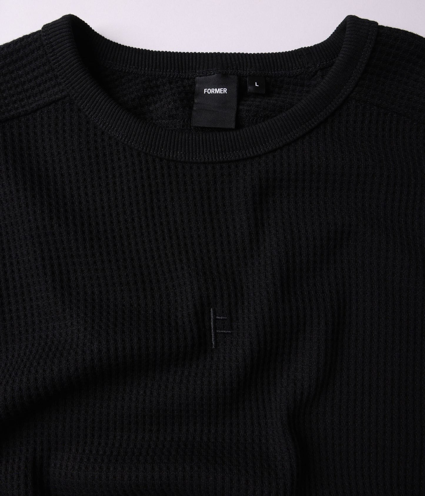FRANCHISE WAFFLE LS T-SHIRT // BLACK