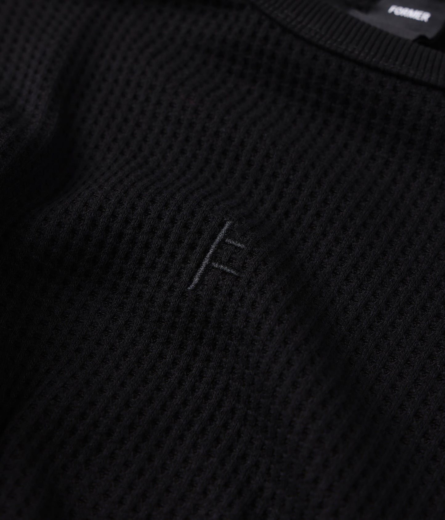 FRANCHISE WAFFLE LS T-SHIRT // BLACK