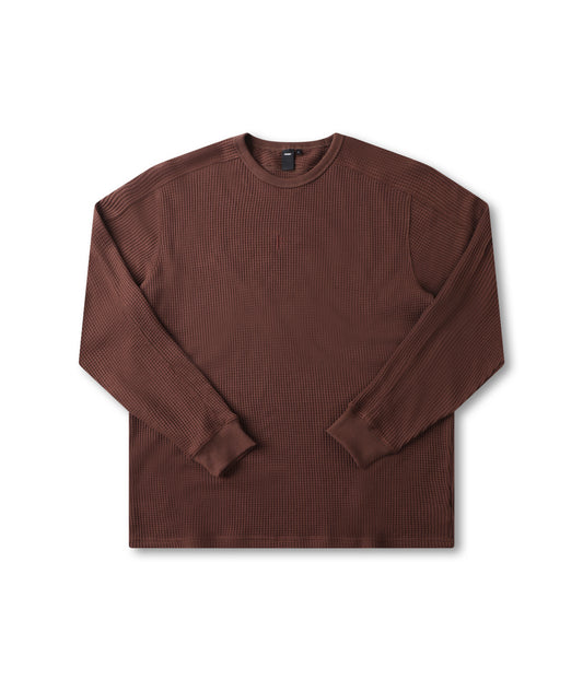 FRANCHISE WAFFLE LS T-SHIRT // CHOC