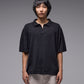 FRANCHISE OPEN COLLAR POLO // BLACK