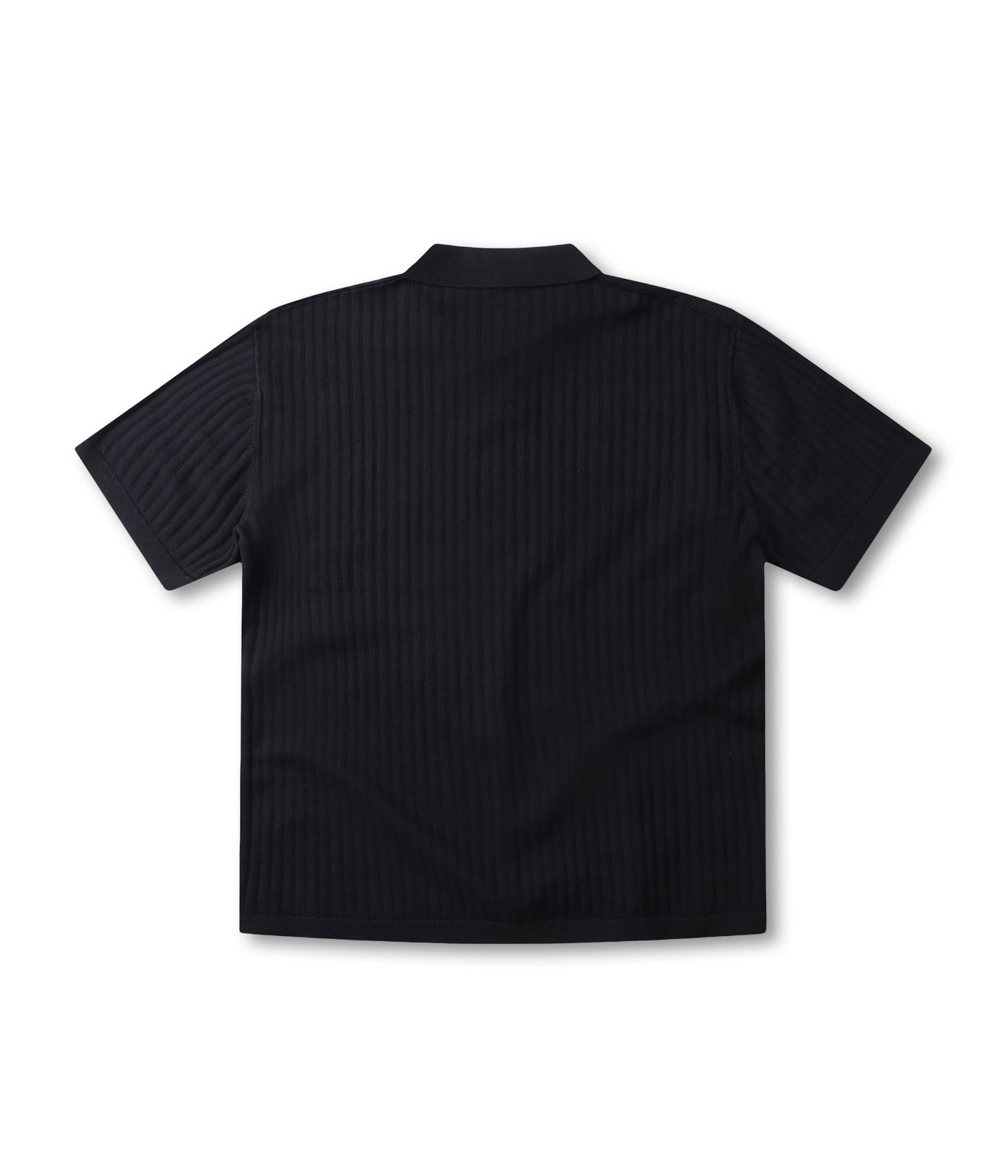 FRANCHISE OPEN COLLAR POLO // BLACK