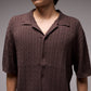 MARILYN CABLE SS KNIT SHIRT // CHOC