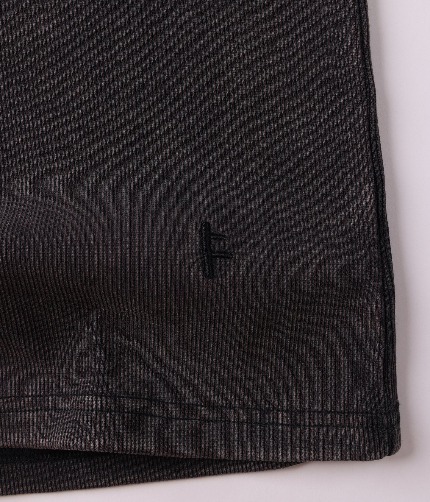ACID RIB SINGLET // WASHED BLACK