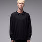 FRANCHISE LS KNIT POLO // BLACK