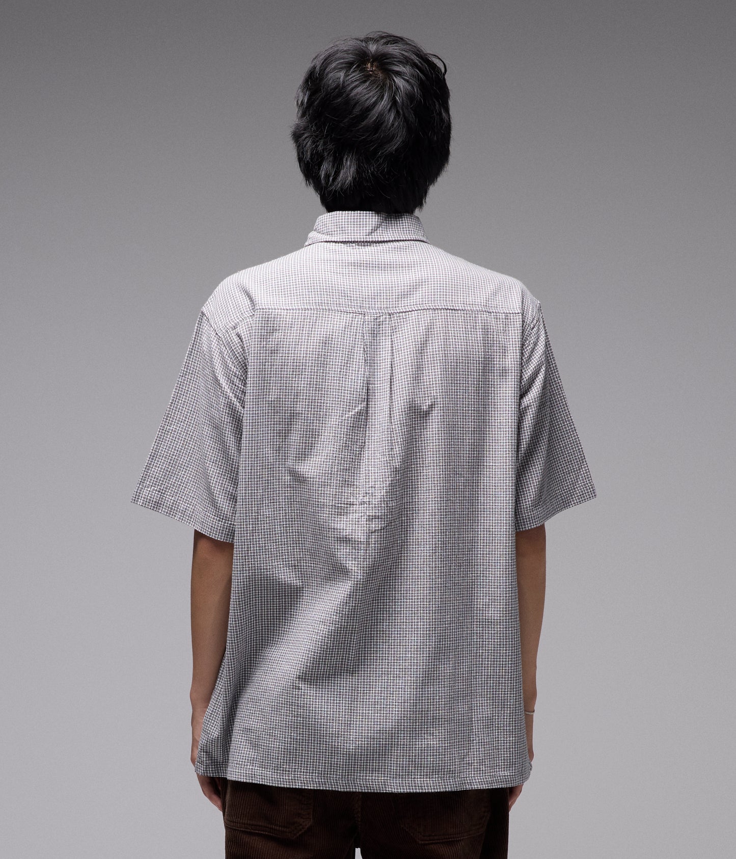 VIVIAN CHECK SS SHIRT // BLACK