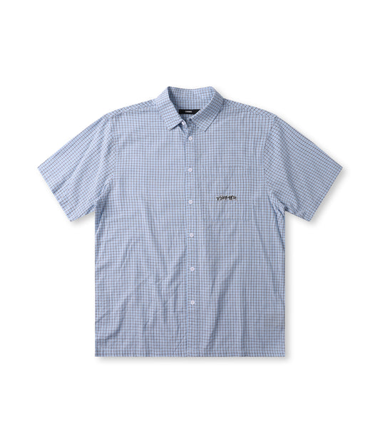 VIVIAN CHECK SS SHIRT // BLUE