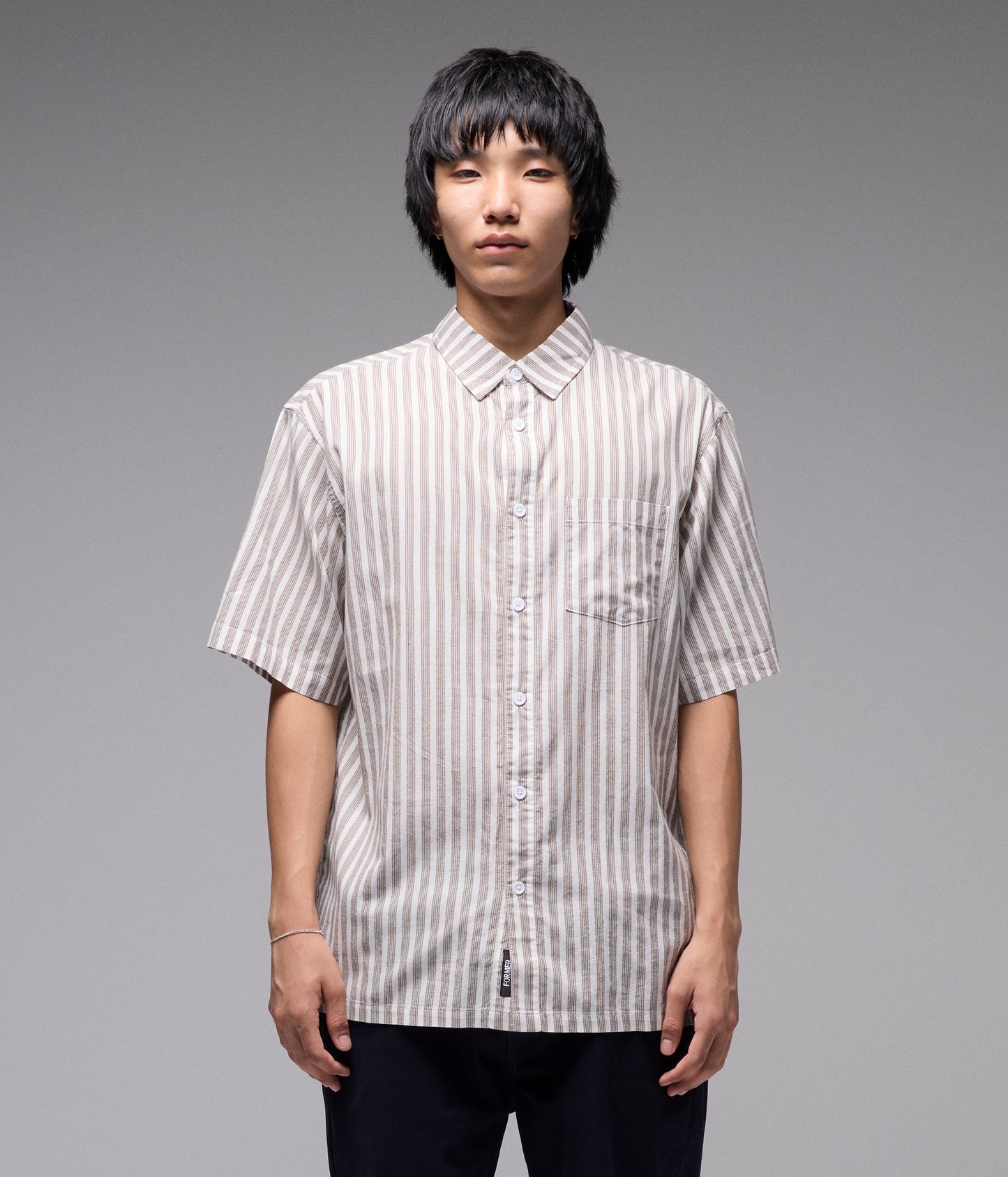 REYNOLDS STRIPE SS SHIRT // CHOC