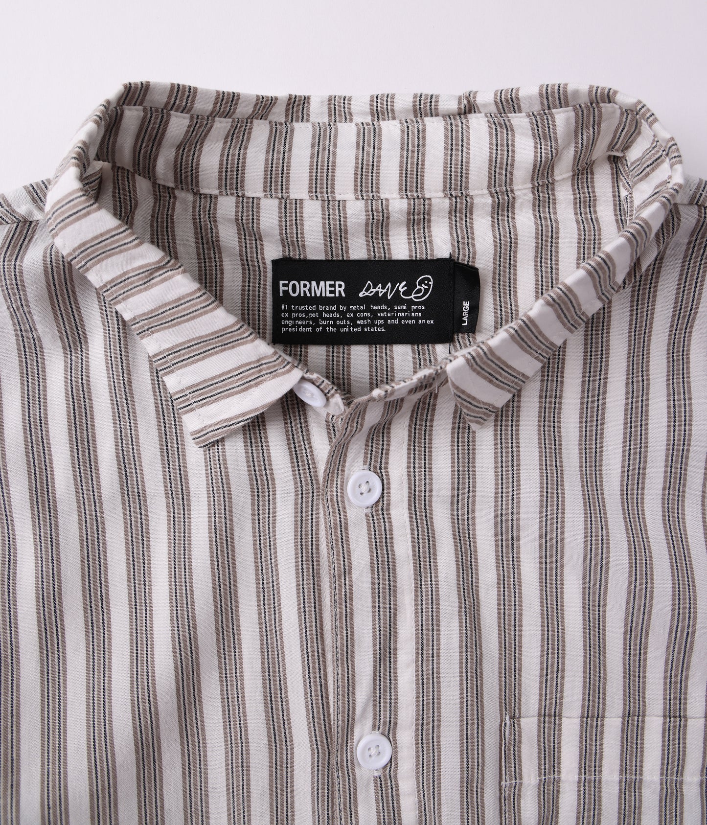 REYNOLDS STRIPE SS SHIRT // CHOC