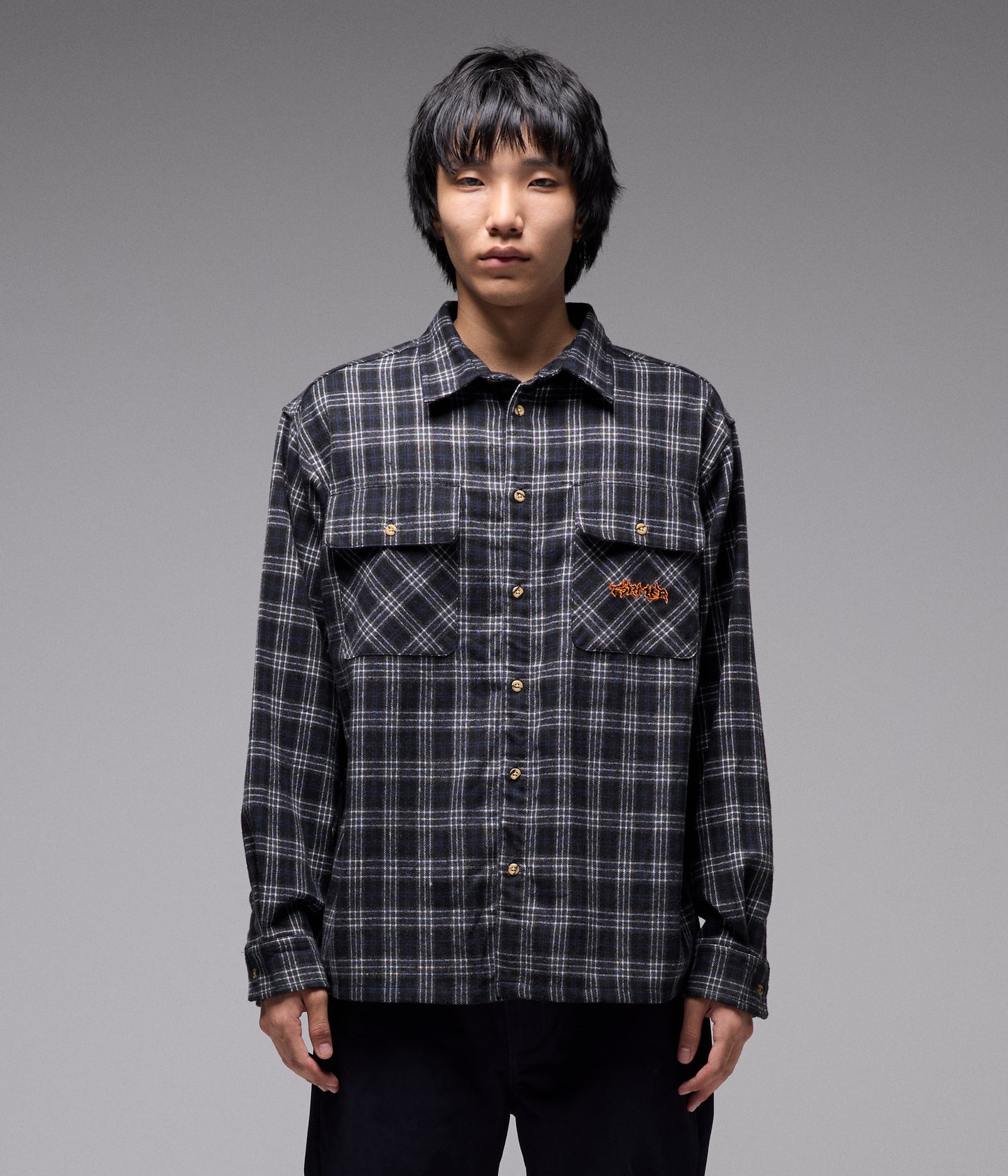 VIVIAN FLANNEL LS SHIRT // BLACK