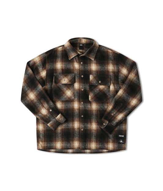 DION FLANNEL LS SHIRT // BROWN