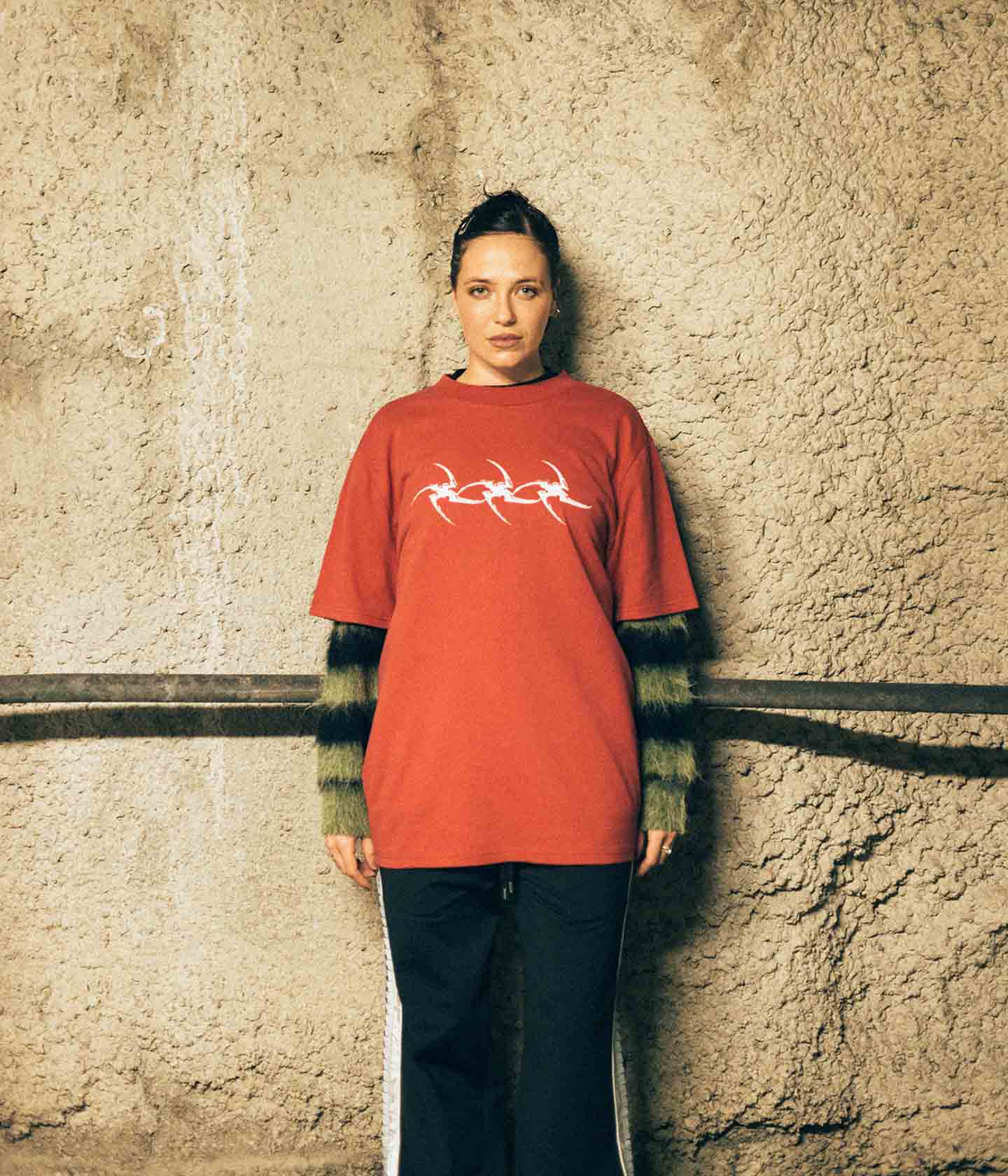 COMBAT STAR OVERSIZED T-SHIRT // WASHED RED