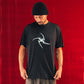 COMBAT STAR MESH OVERSIZED T-SHIRT // BLACK