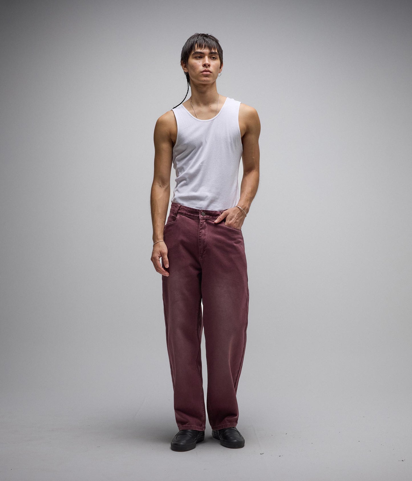 AG DENIM PANT // MAROON
