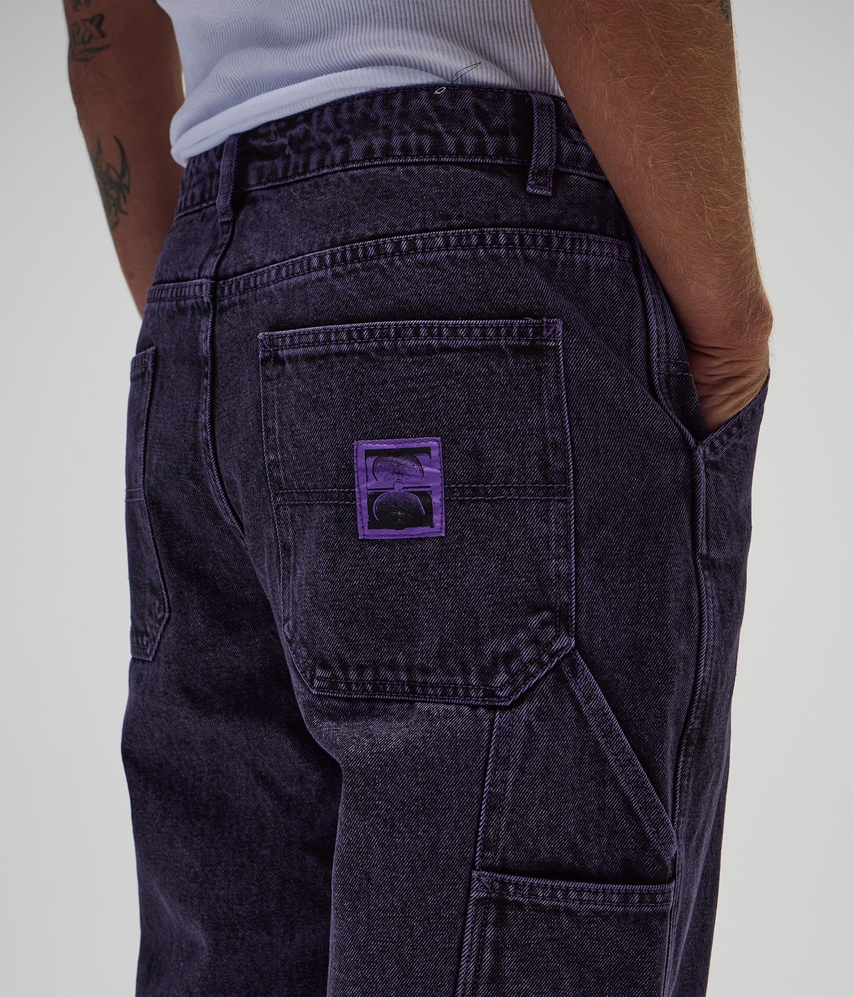 FORMER Distend Denim Pant in Washed Purple - FORMER x RAGE Collection