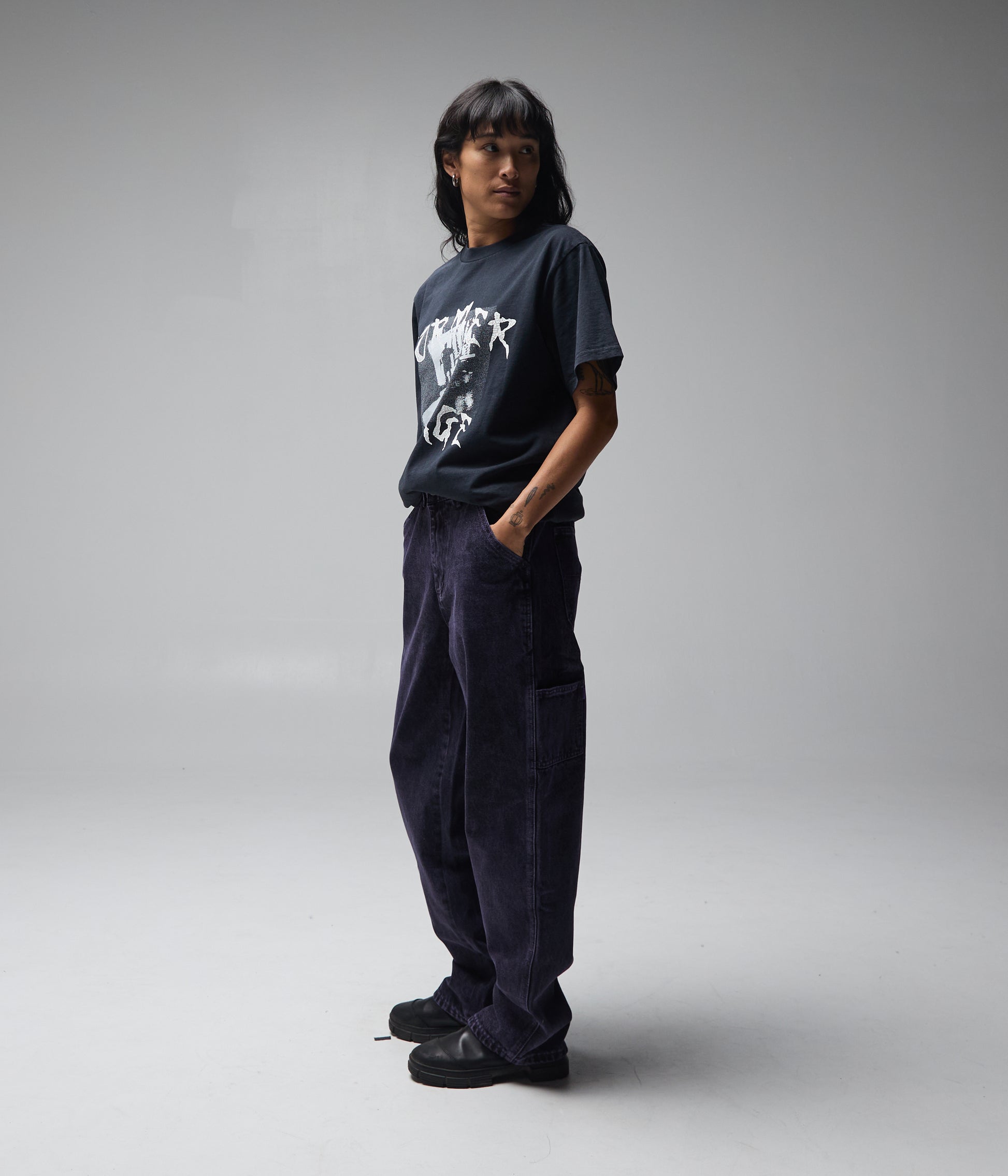 FORMER Distend Denim Pant in Washed Purple - FORMER x RAGE Collection