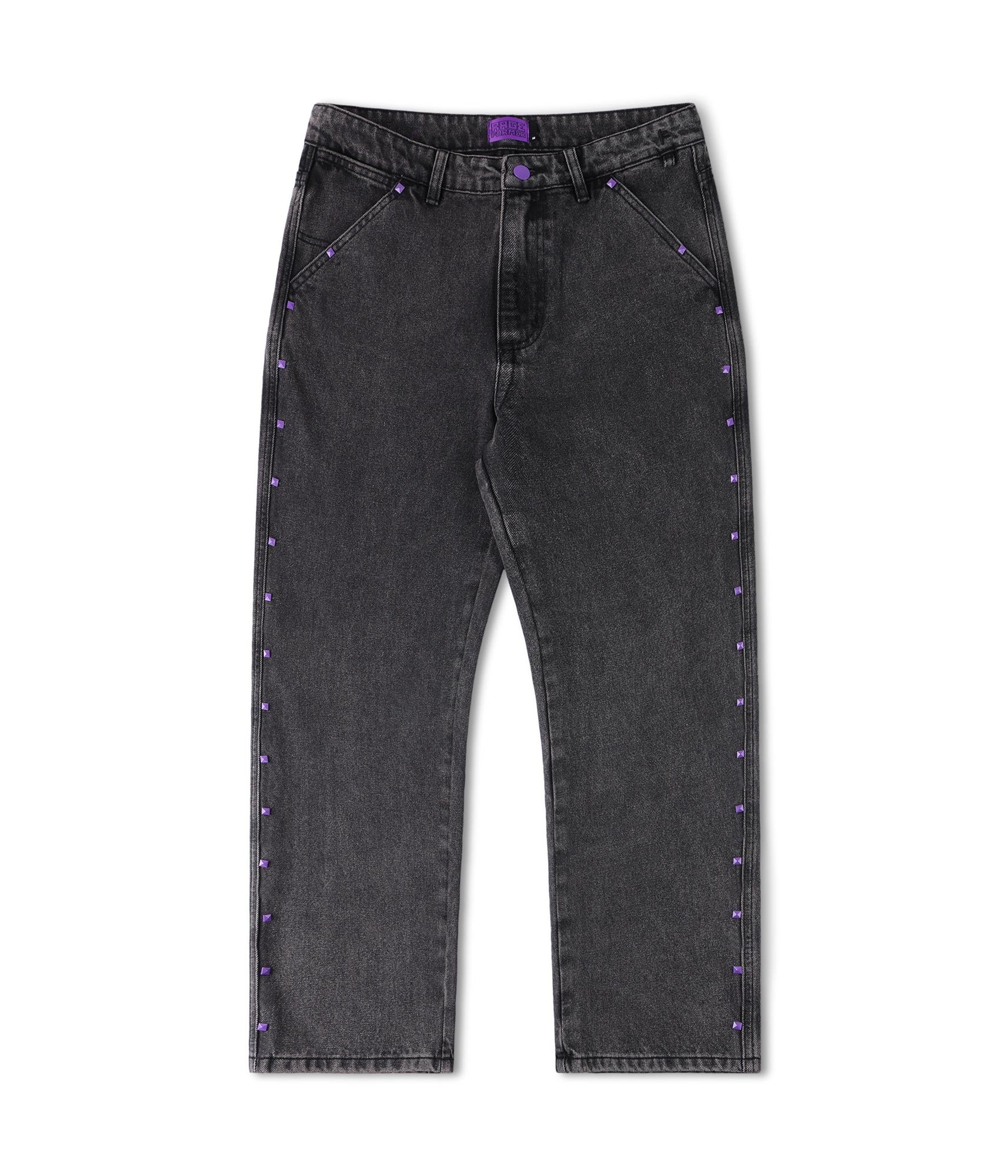 FORMER Studded Denim Pant in Washed Black - FORMER x RAGE Collection