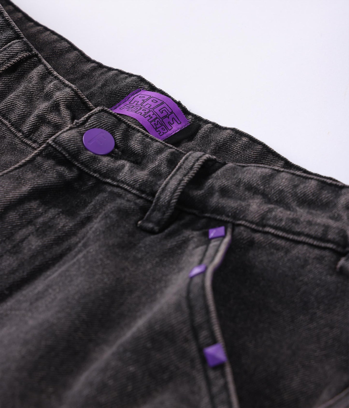 FORMER Studded Denim Pant in Washed Black - FORMER x RAGE Collection