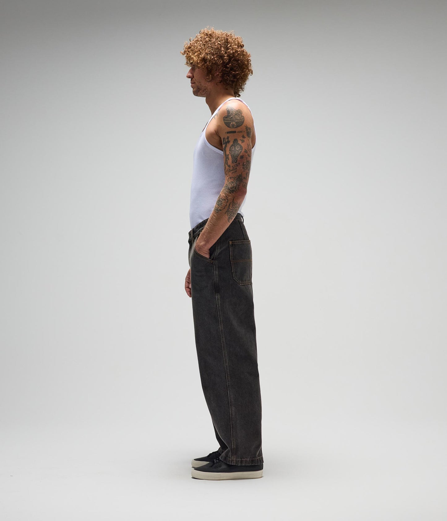 FORMER DXD Reynolds Denim Pant in WASHED BLACK - Destroyed By Dane Collection