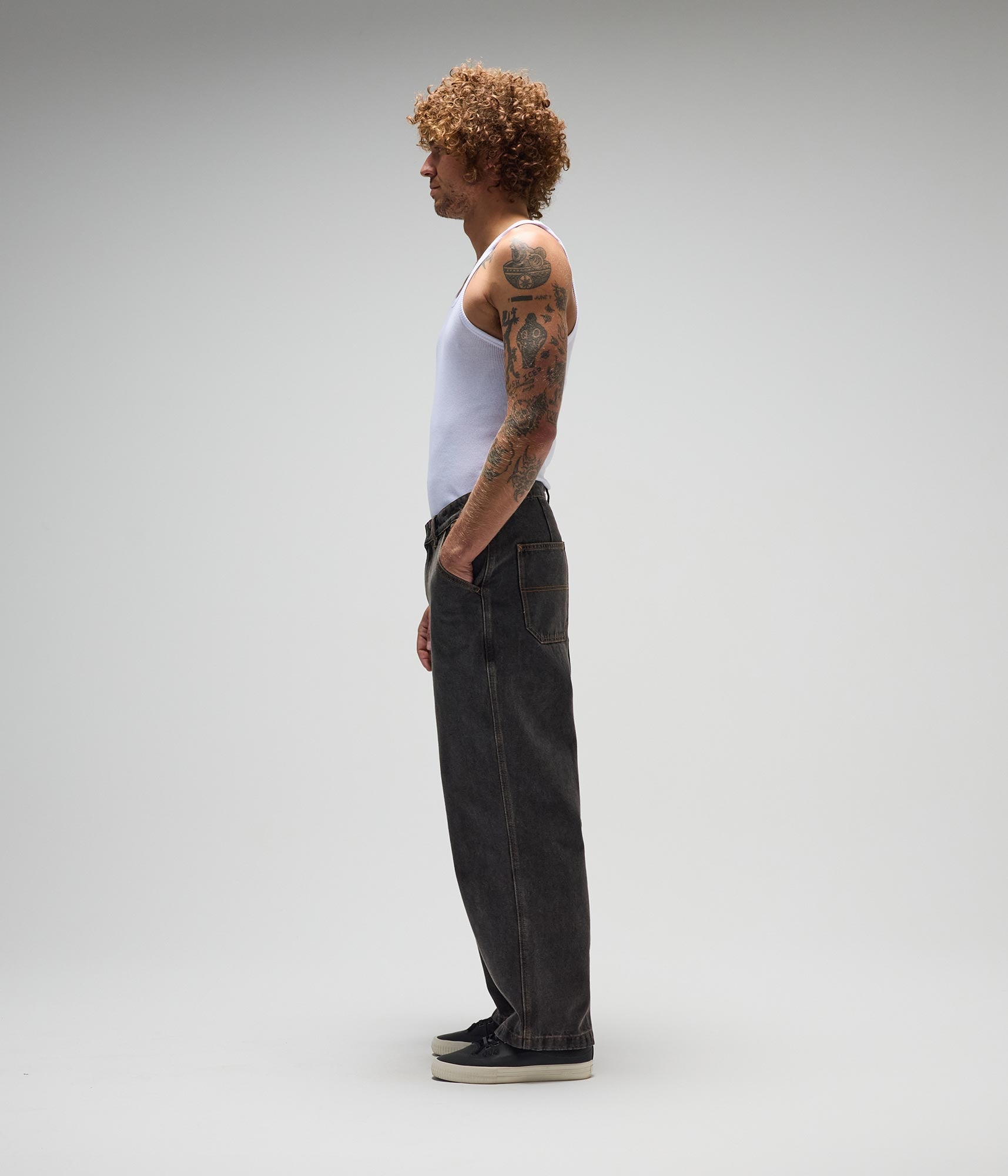 FORMER DXD Reynolds Denim Pant in WASHED BLACK - Destroyed By Dane Collection