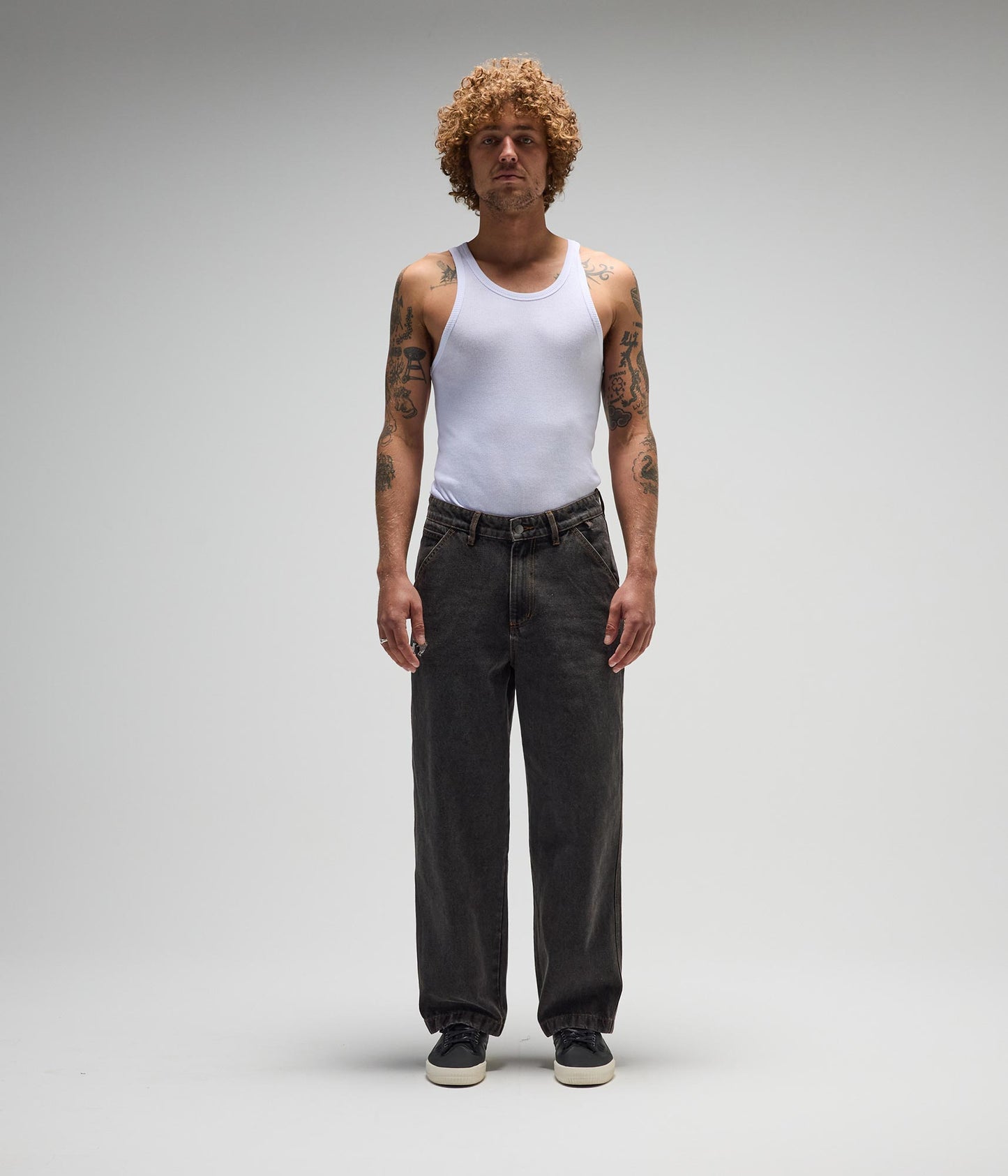 FORMER DXD Reynolds Denim Pant in WASHED BLACK - Destroyed By Dane Collection