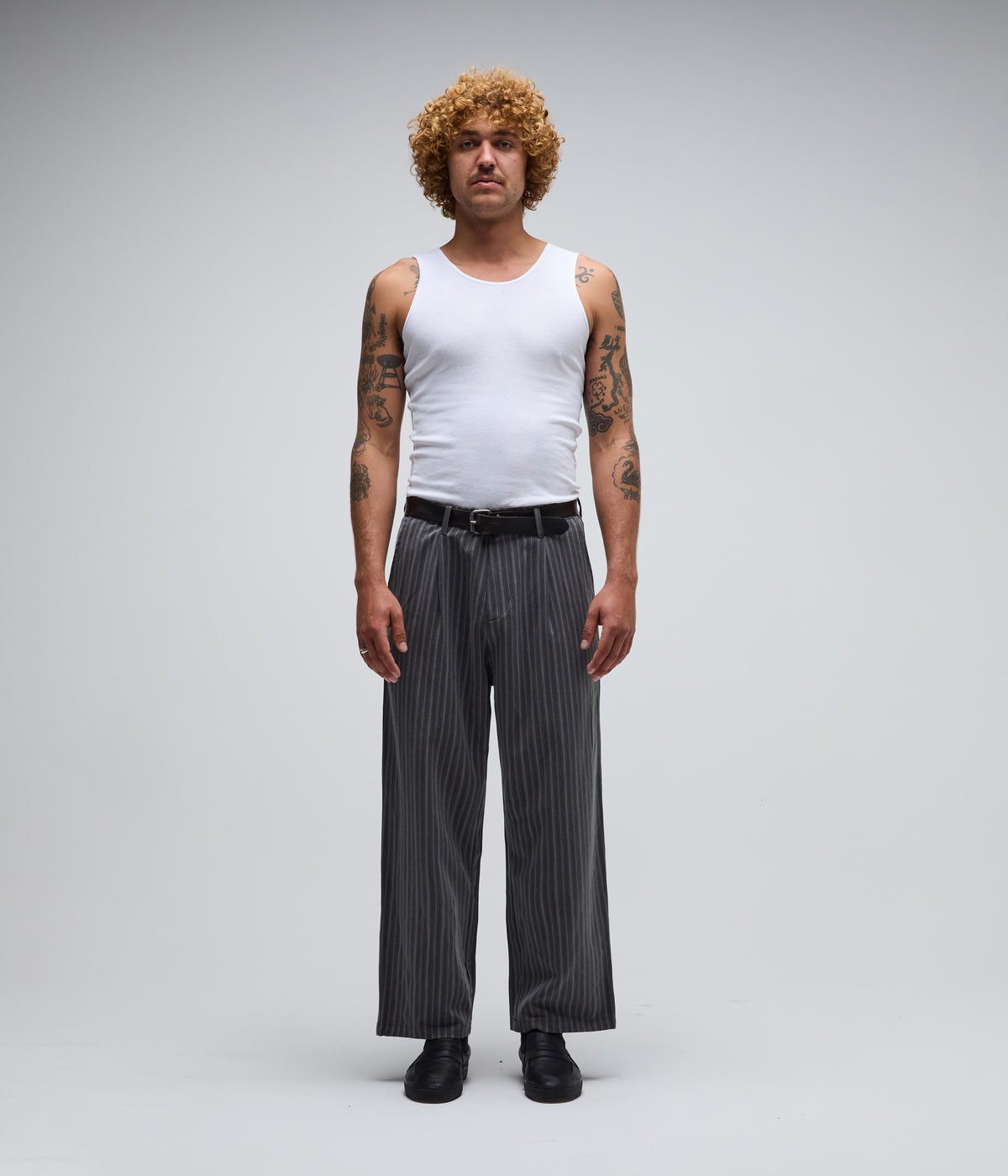 FORMER / ANDERSON PINSTRIPE PANT // GREY