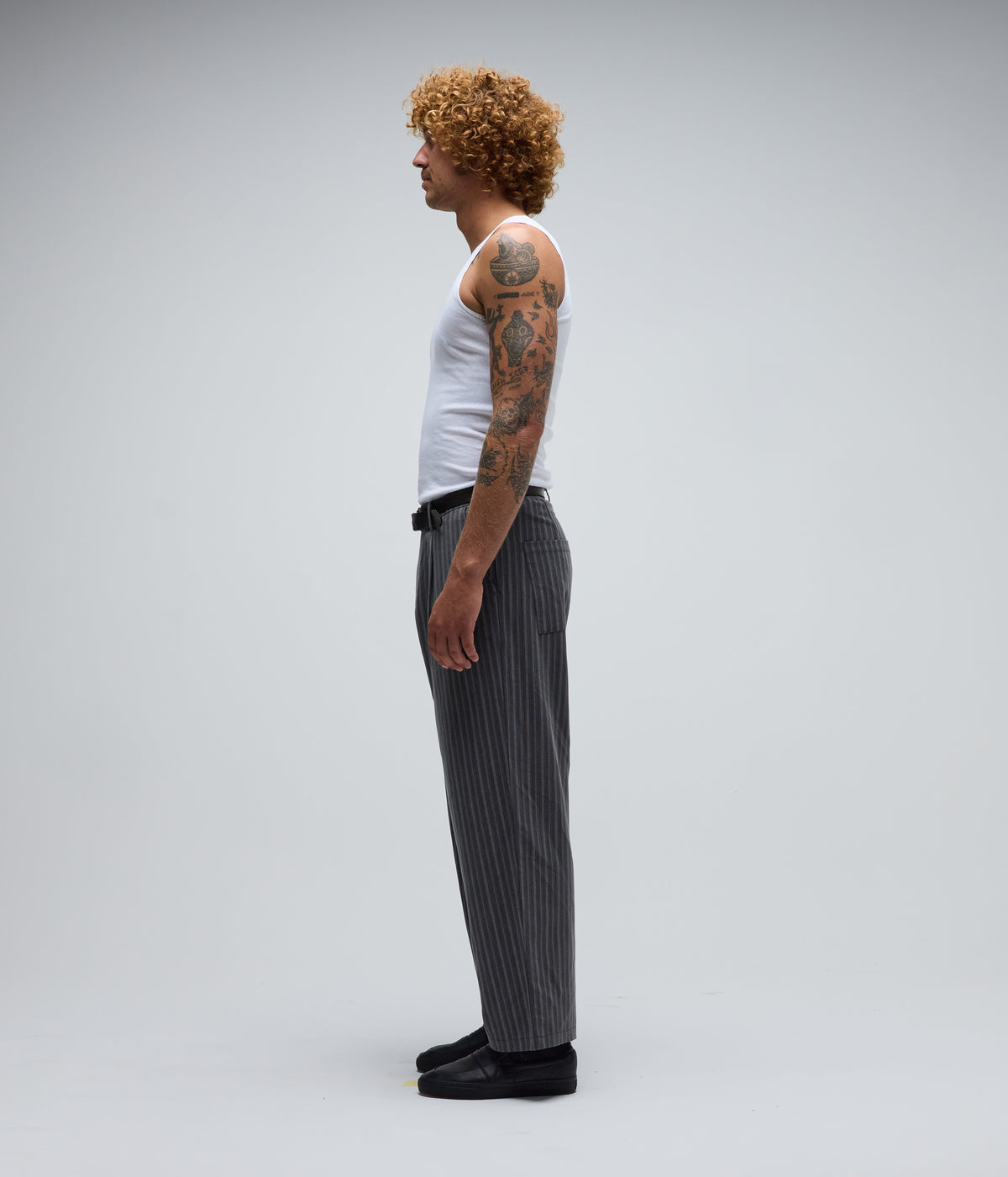 FORMER / ANDERSON PINSTRIPE PANT // GREY